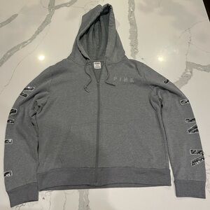 Victoria's Secret PINK Bedazzled Hoodie Full Zip Y2K 2000’s Women’s Size Large